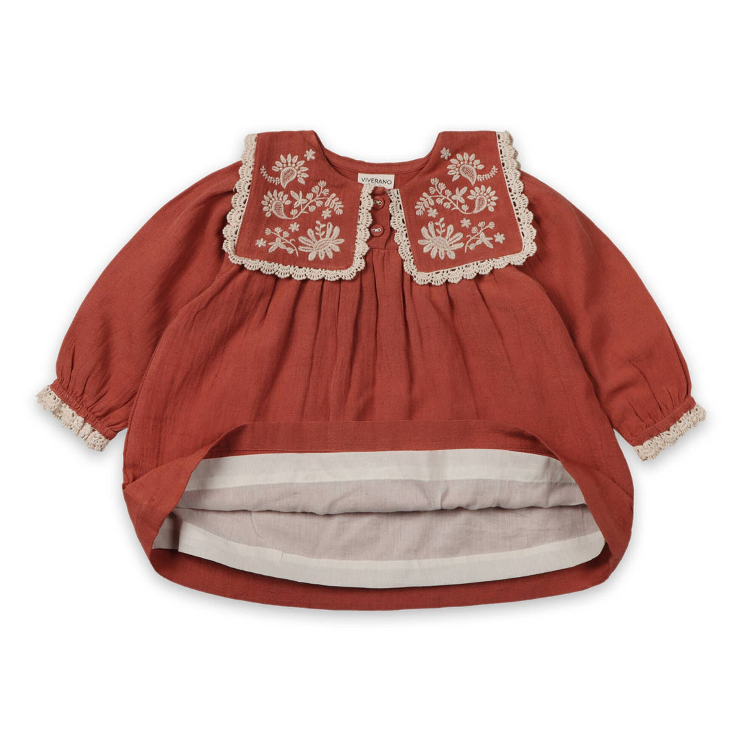 sola embroidered collar dress &amp; bloomer