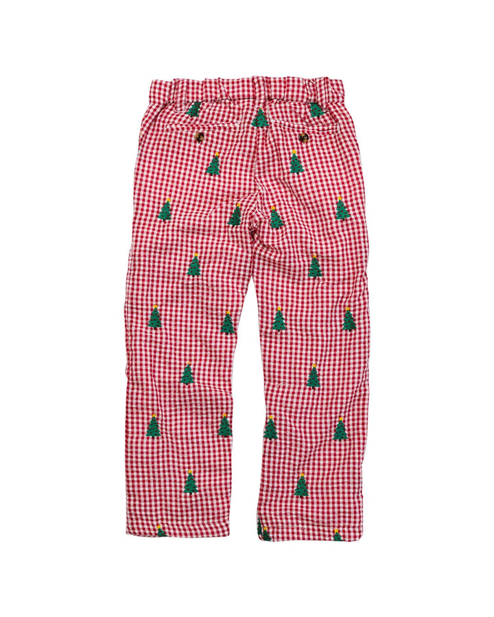 christmas trees embroidered pants