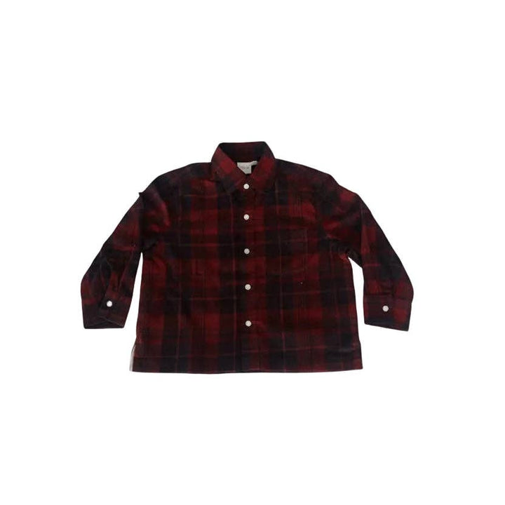 rowan red check button down shirt