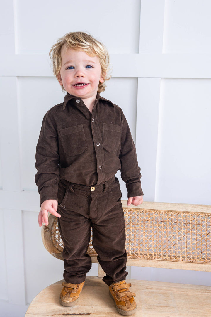 mikey corduroy button down shirt