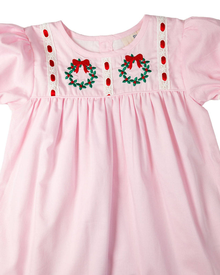 wreath with bows heirloom dress