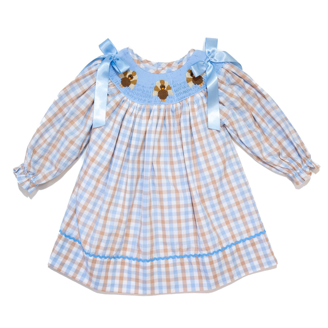 plaid turkey smocked dress