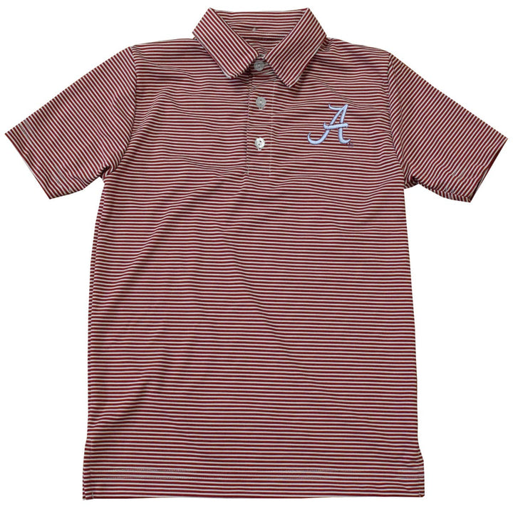 alabama crimson tide embroidered striped polo shirt