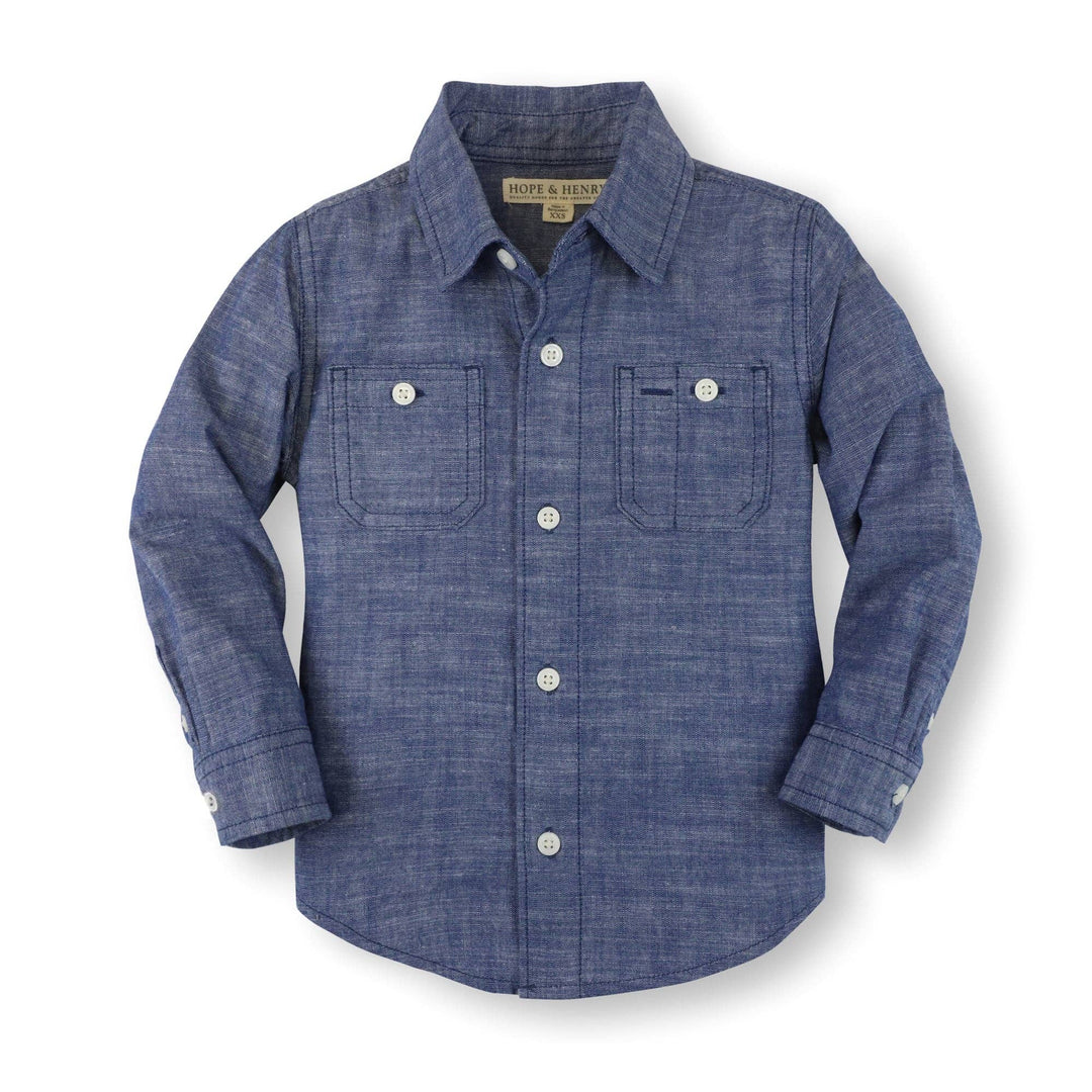 organic chambray button down shirt