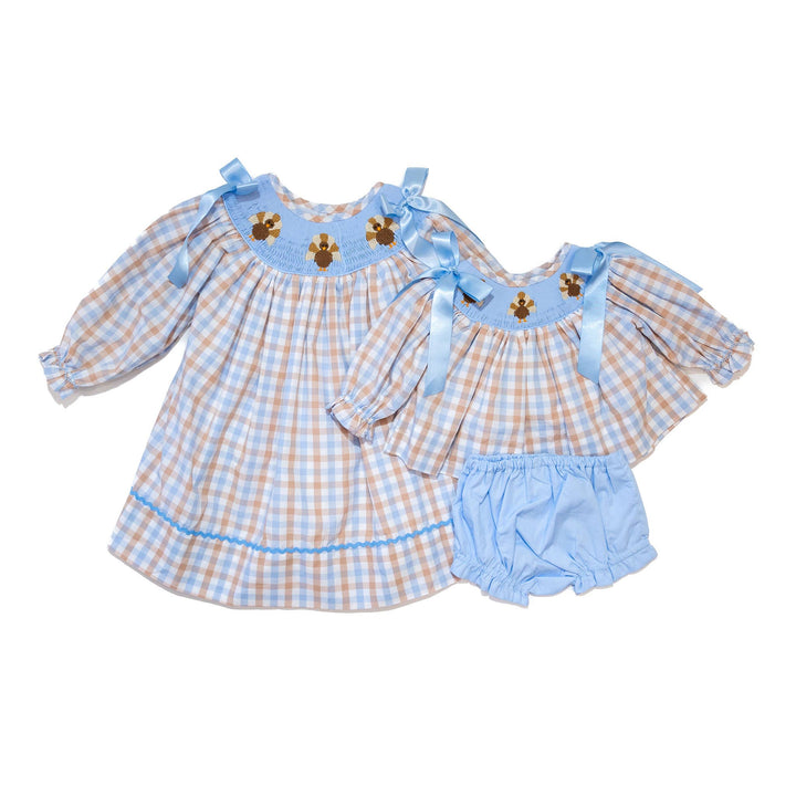 plaid turkey smocked dress