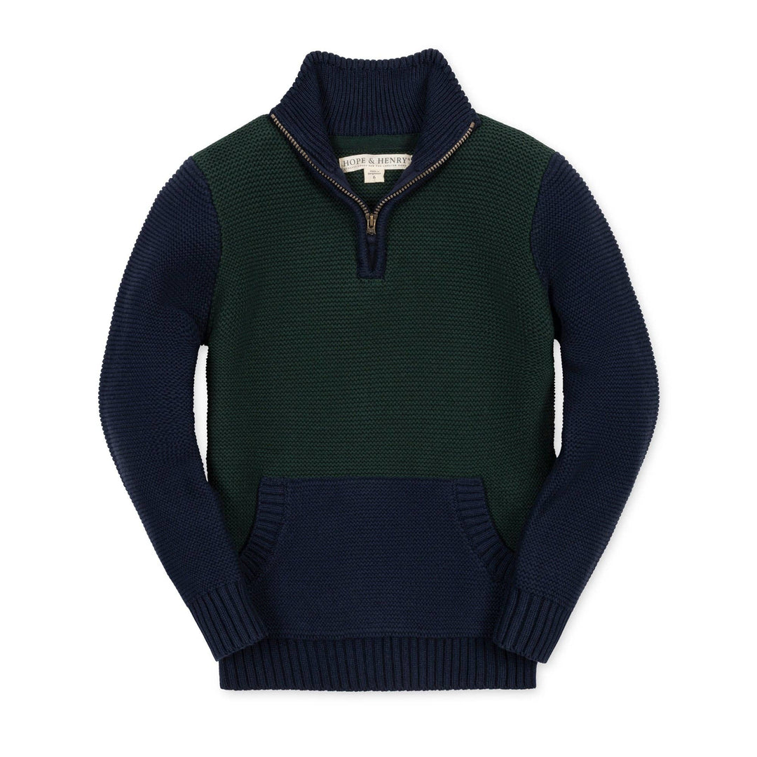 organic half zip kanga sweater