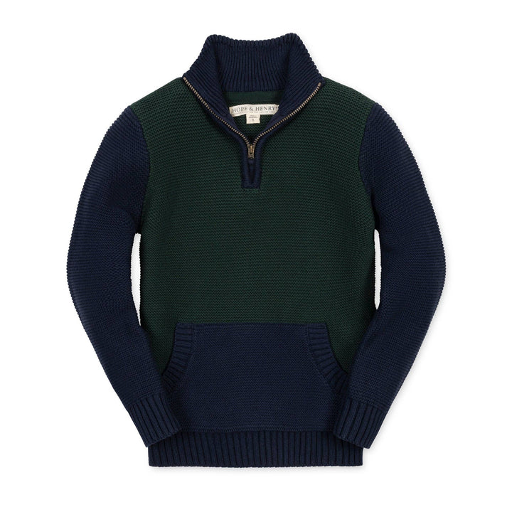organic half zip kanga sweater