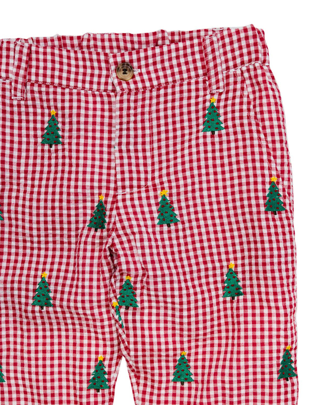 christmas trees embroidered pants