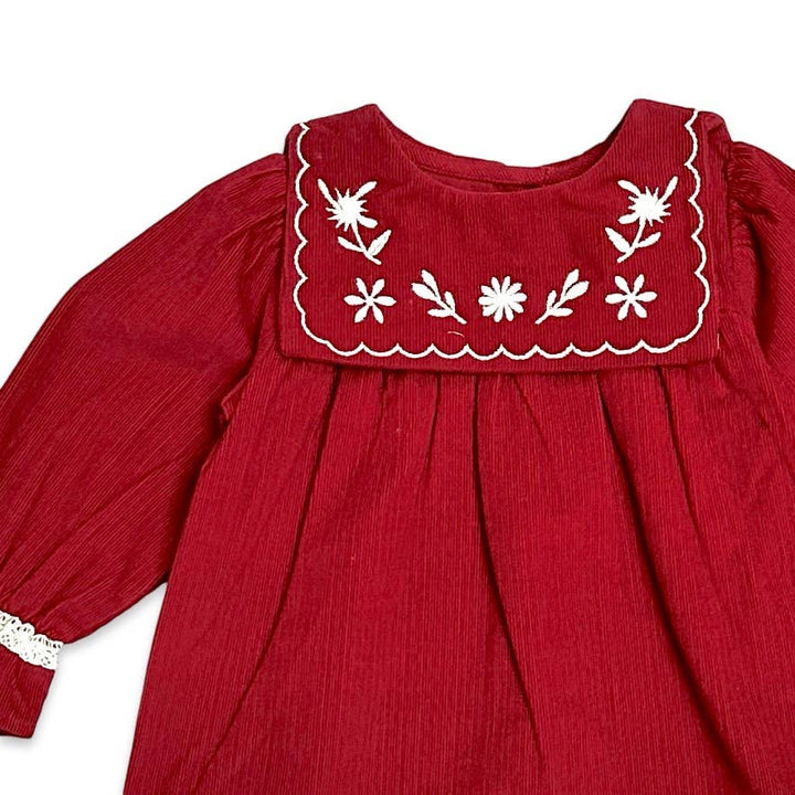 sailor collar corduroy dress