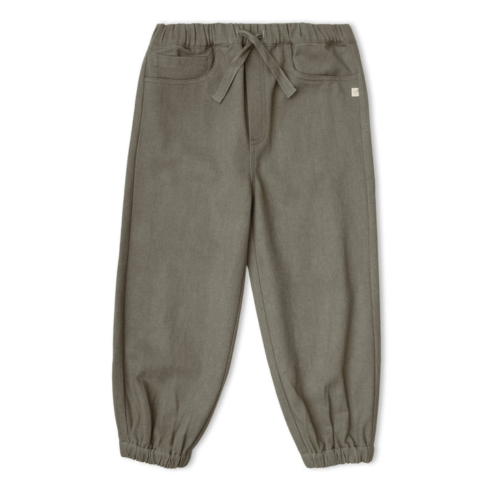 organic twill jogger pants - olive