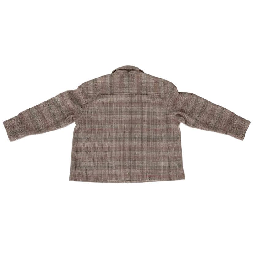 benny neutral check button down shirt