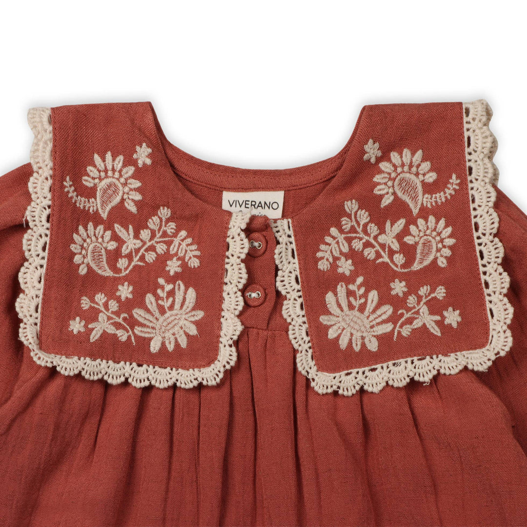 sola embroidered collar dress &amp; bloomer