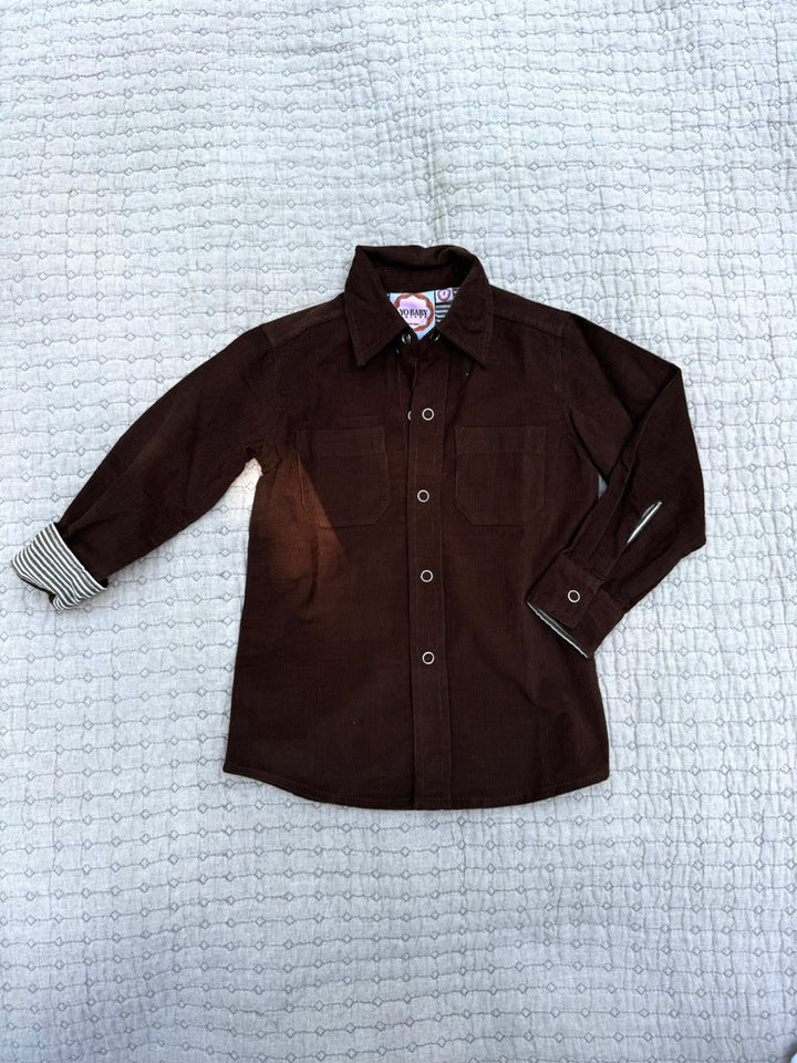 mikey corduroy button down shirt