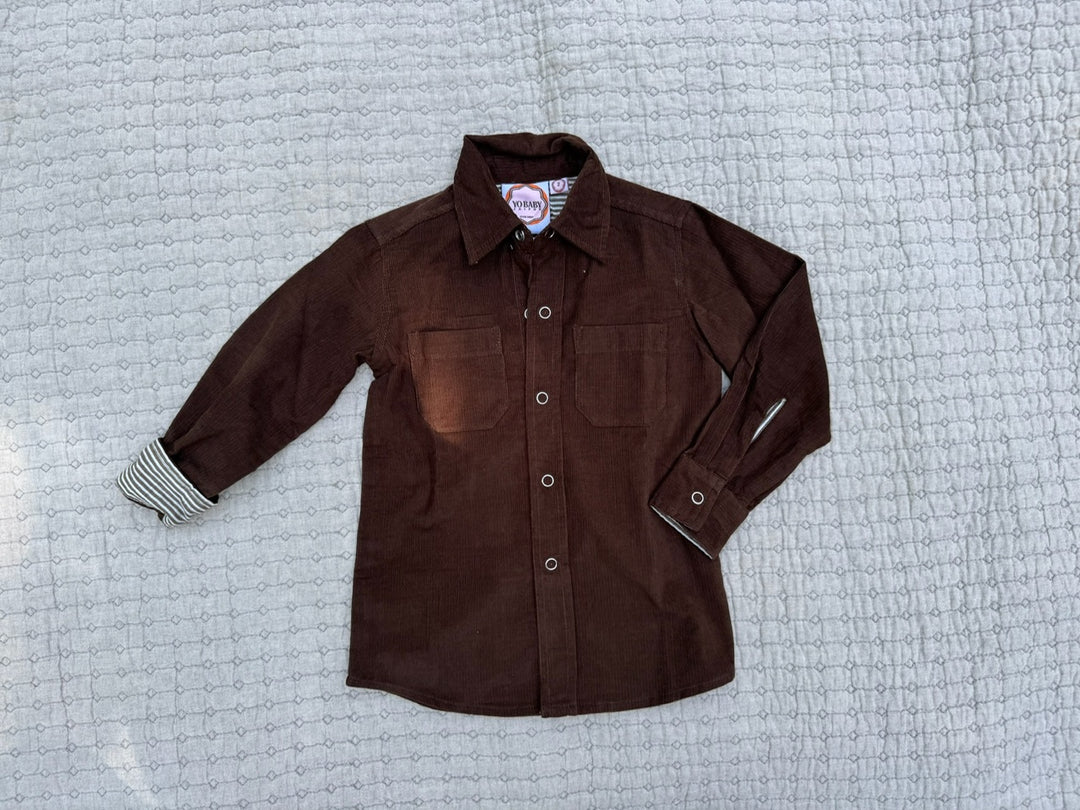 mikey corduroy button down shirt