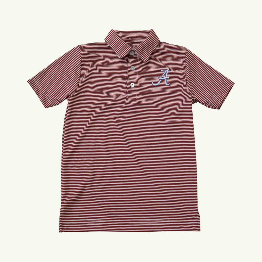 alabama crimson tide embroidered striped polo shirt on stork