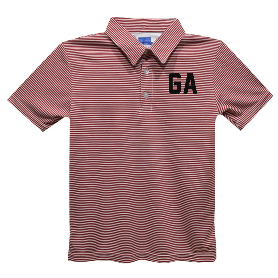 georgia embroidered red stripes polo