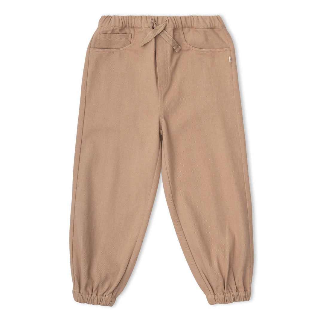 organic twill jogger pants - taupe