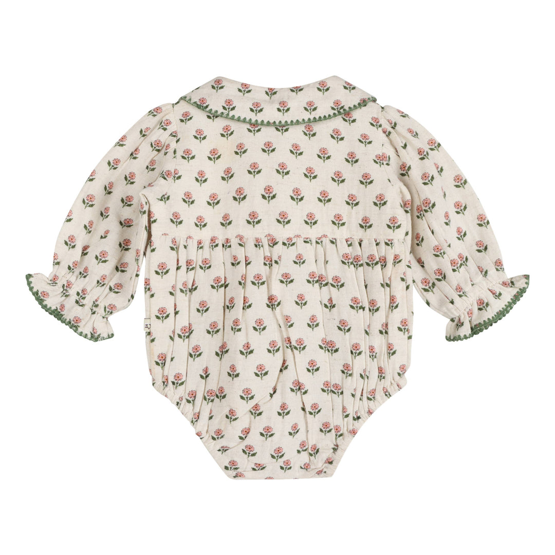 rosamund block print romper &amp; headband
