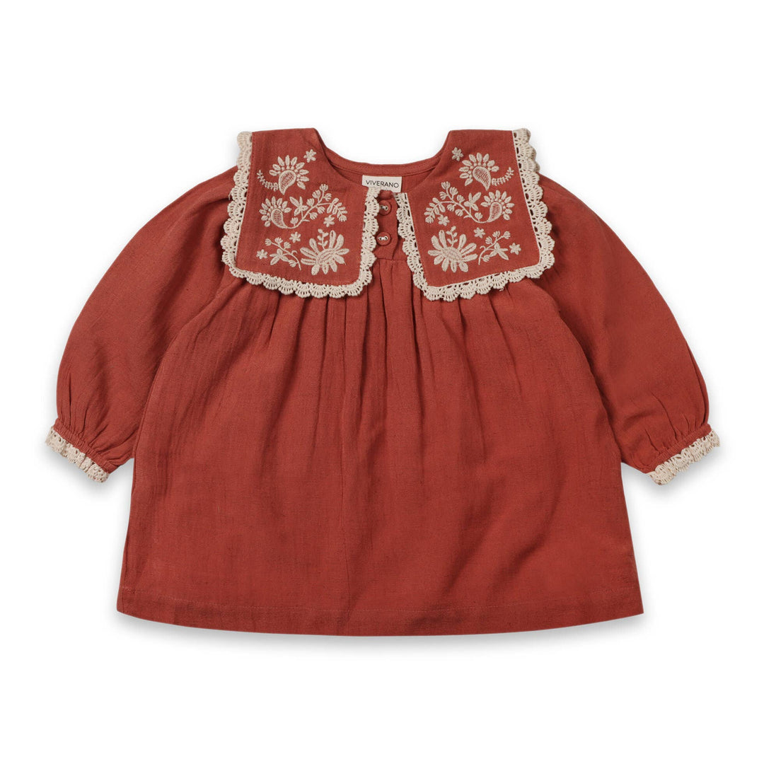 sola embroidered collar dress &amp; bloomer