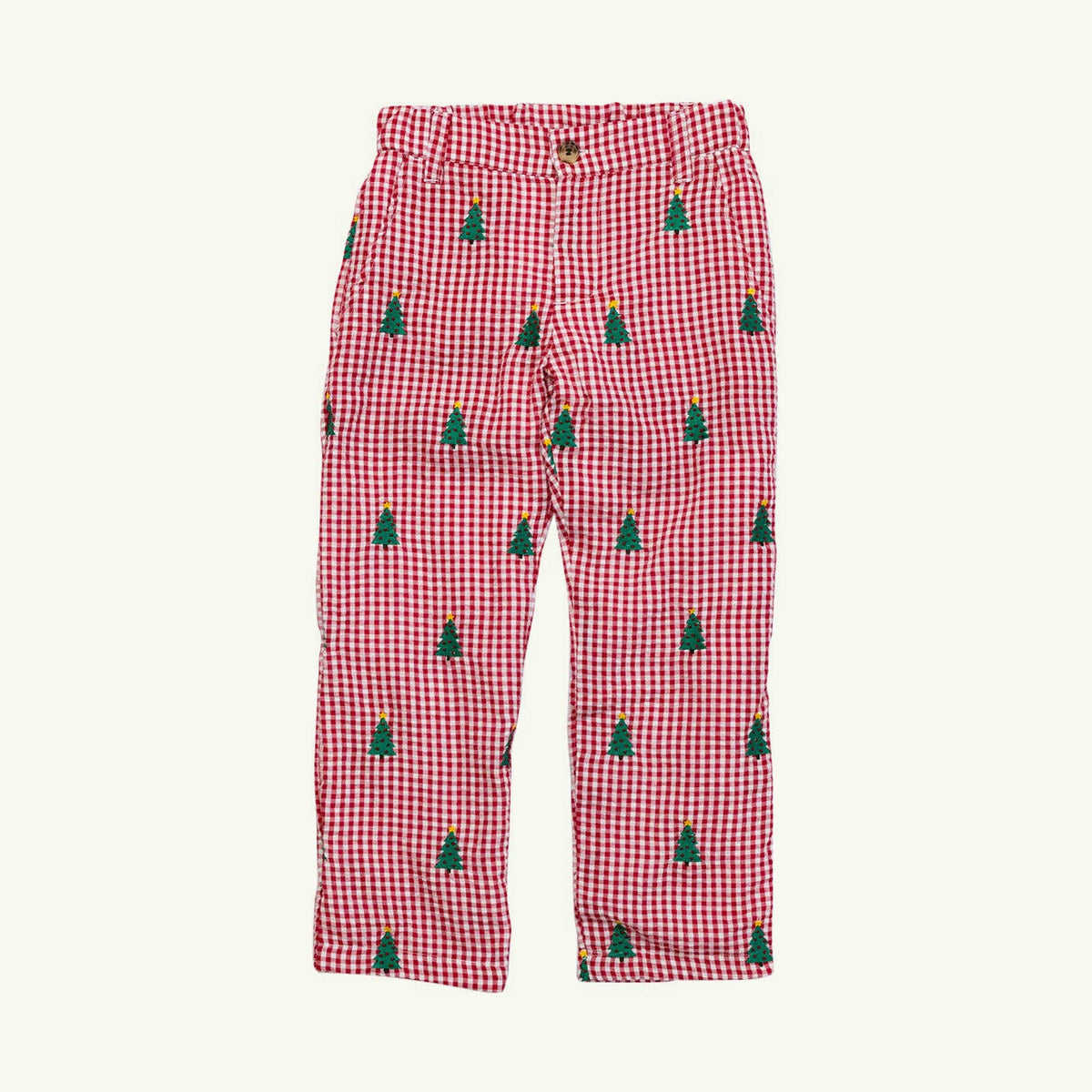 christmas trees embroidered pants on stork