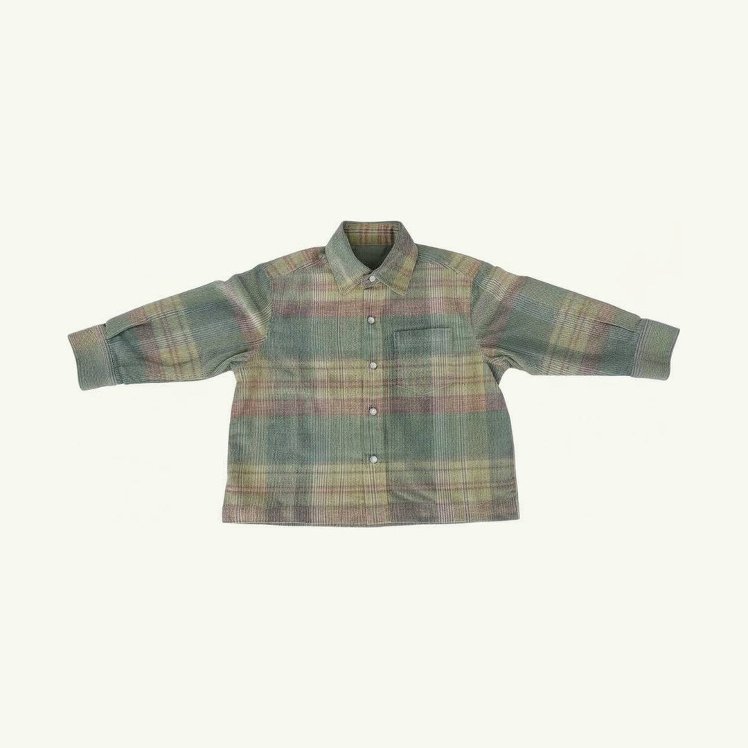coley blue check button down shirt on stork