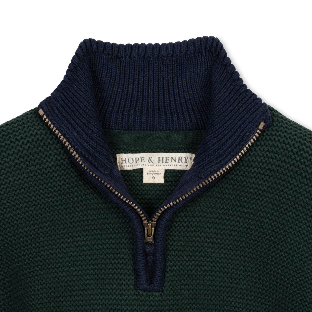 organic half zip kanga sweater