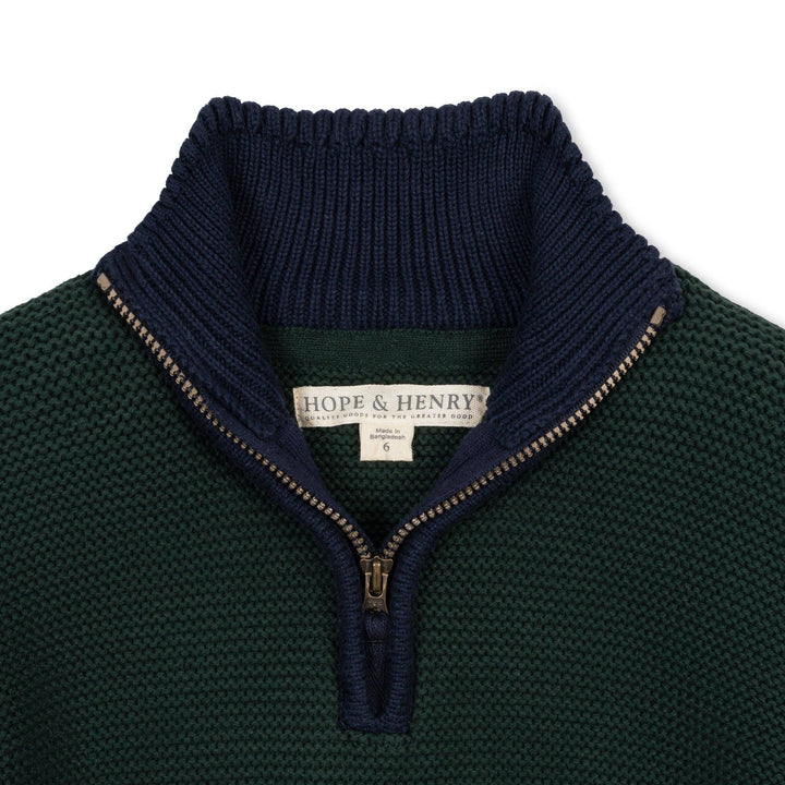 organic half zip kanga sweater