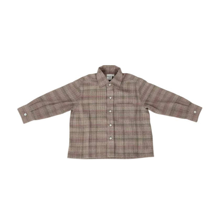 benny neutral check button down shirt