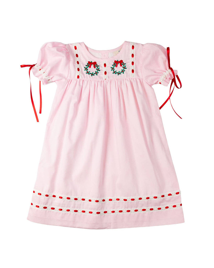 wreath with bows heirloom dress