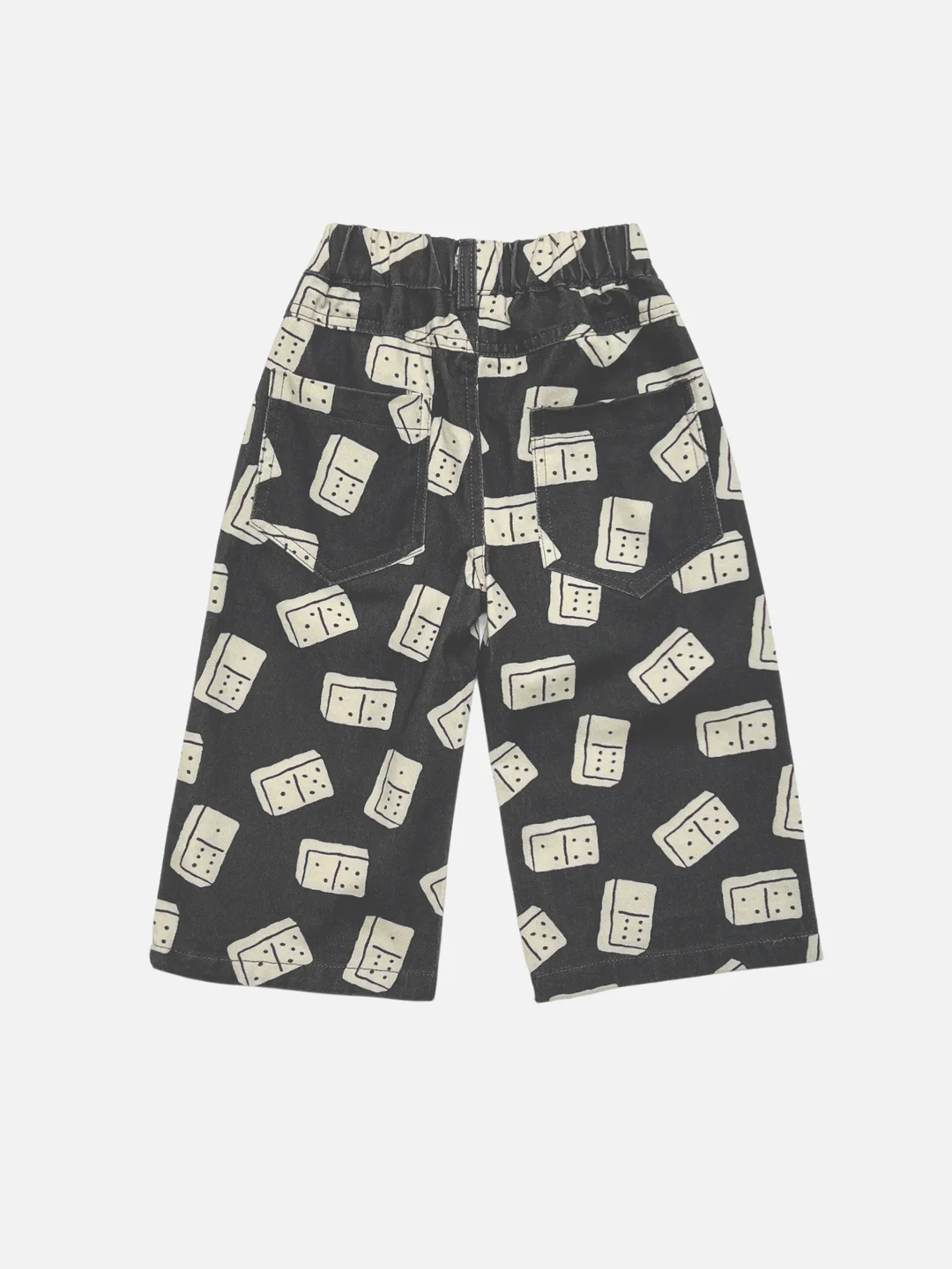 domino jeans in black and ecru, back