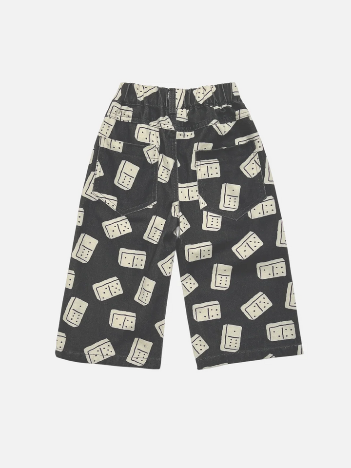 domino jeans in black and ecru, back