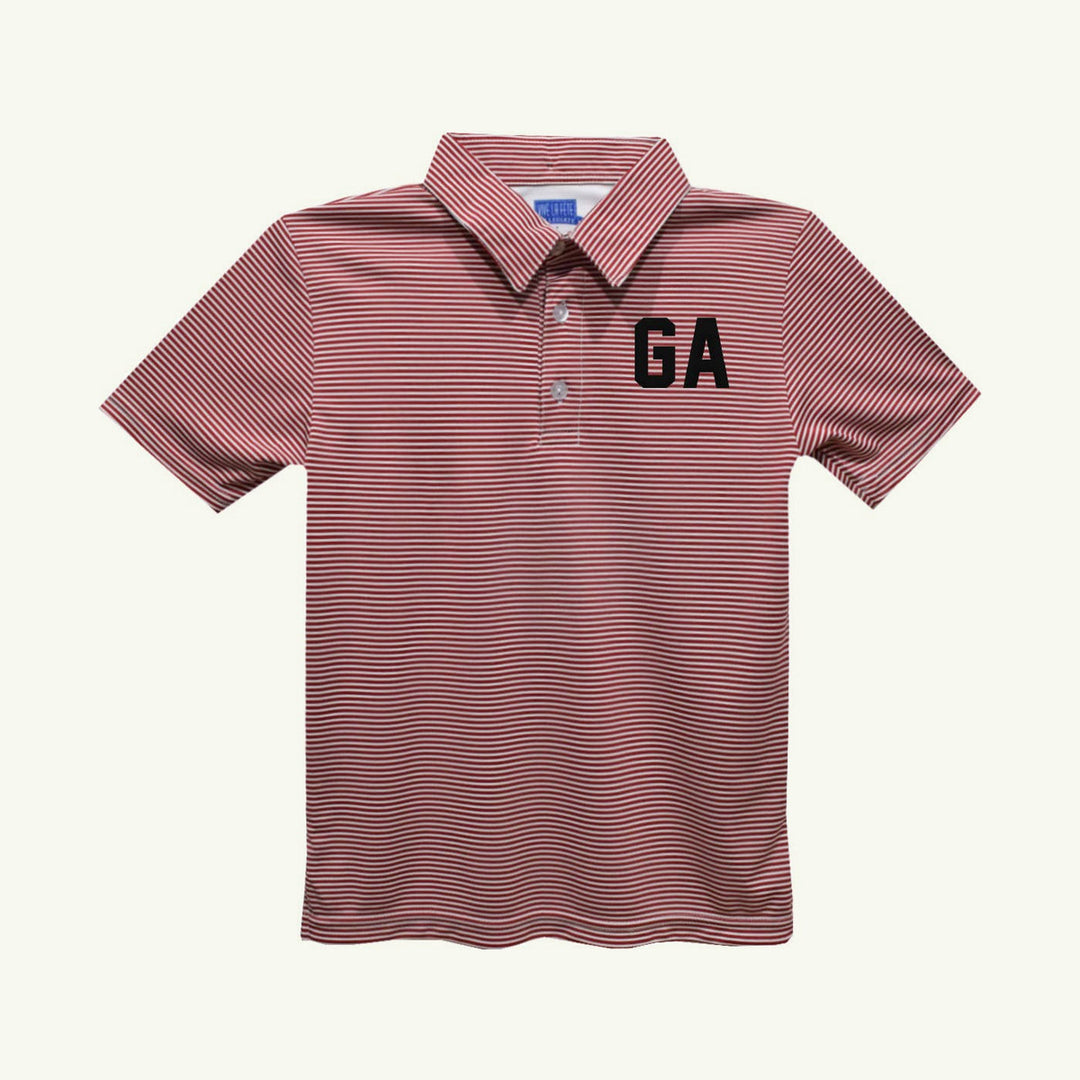 georgia embroidered red stripes polo on stork
