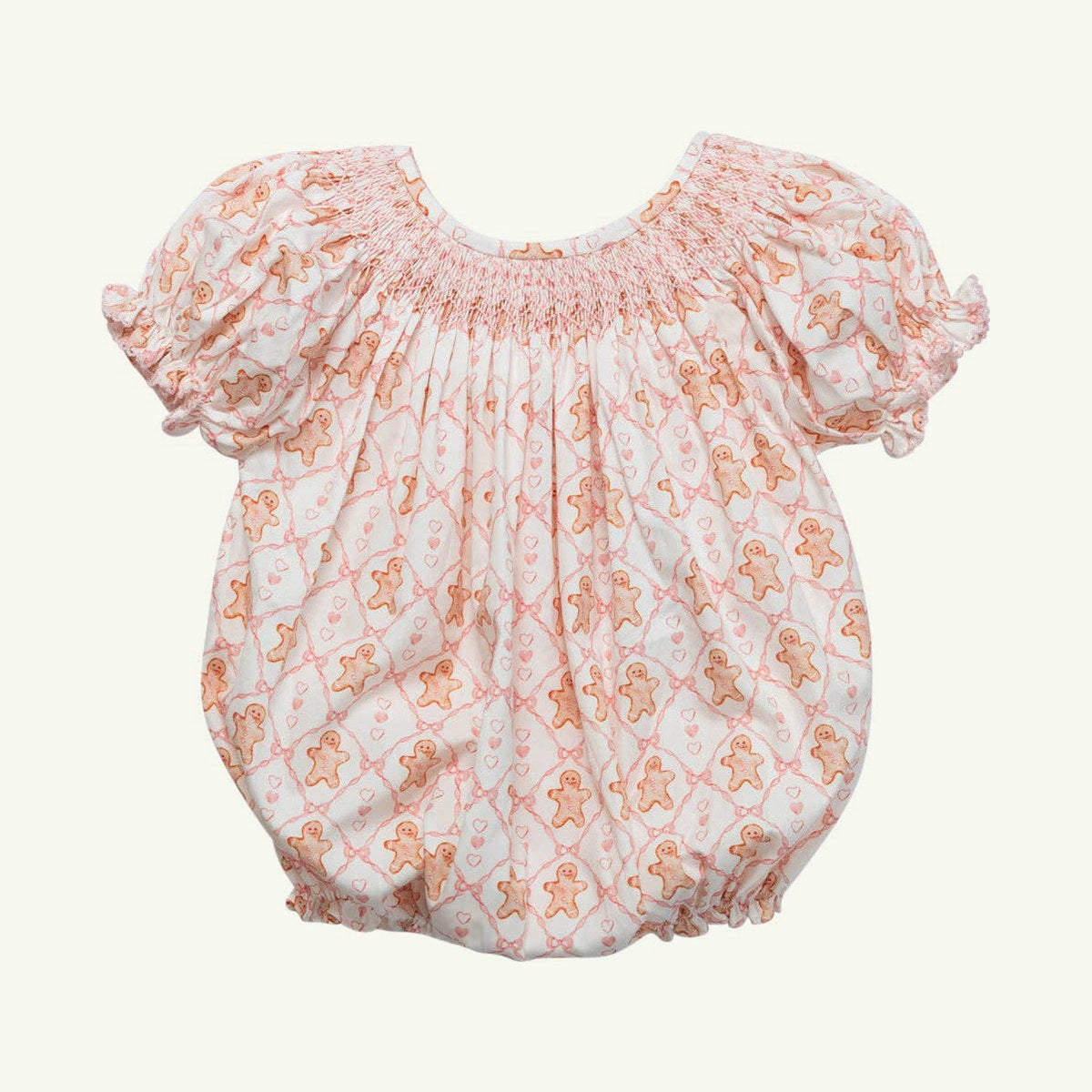 gingerbread smocked bubble on stork