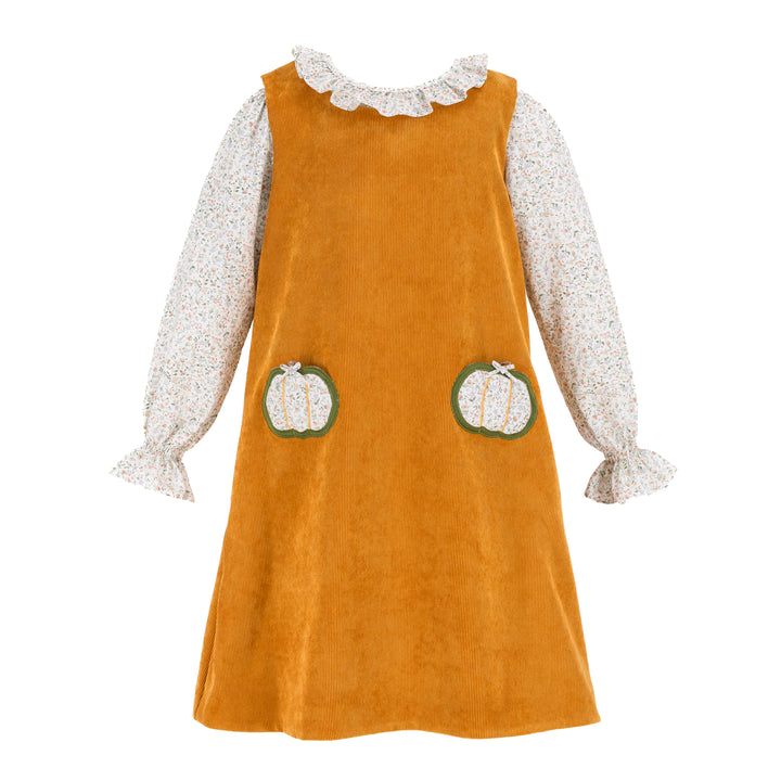 goldie corduroy pumpkin jumper on stork