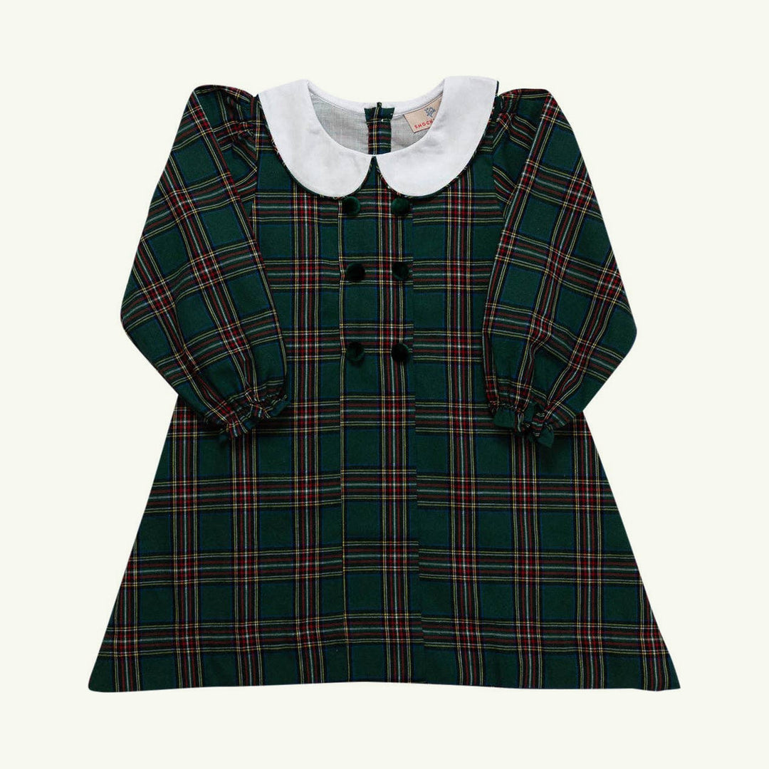 green christmas tartan dress on stork