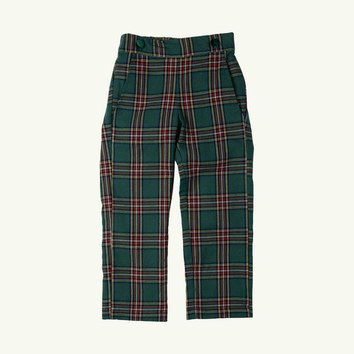 green christmas tartan pants on stork