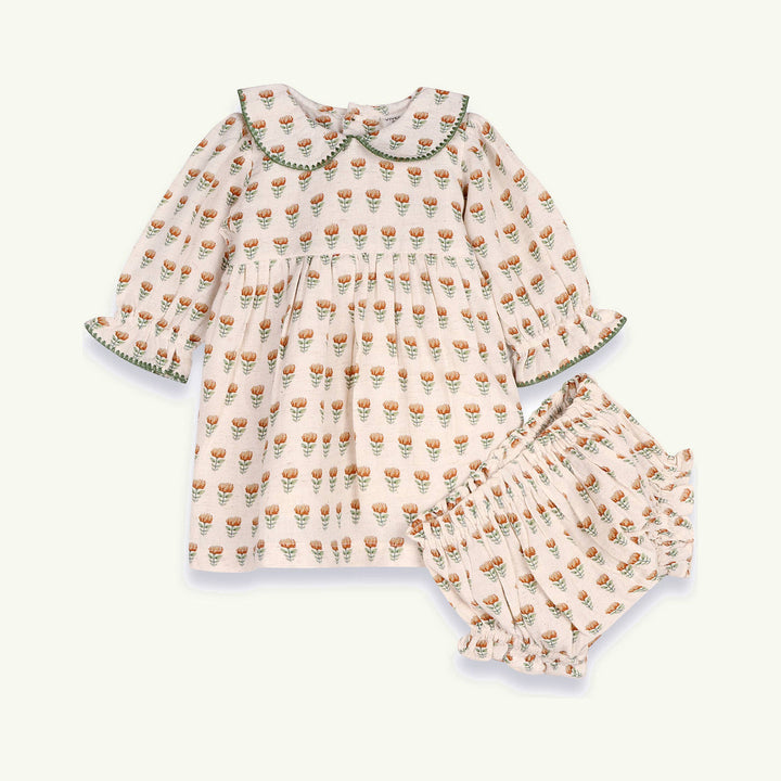 ina block print dress &amp; bloomer on stork