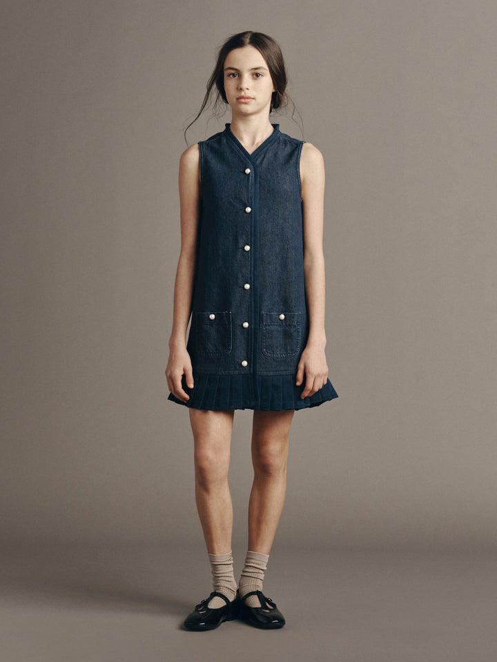 manning denim vest dress on stork