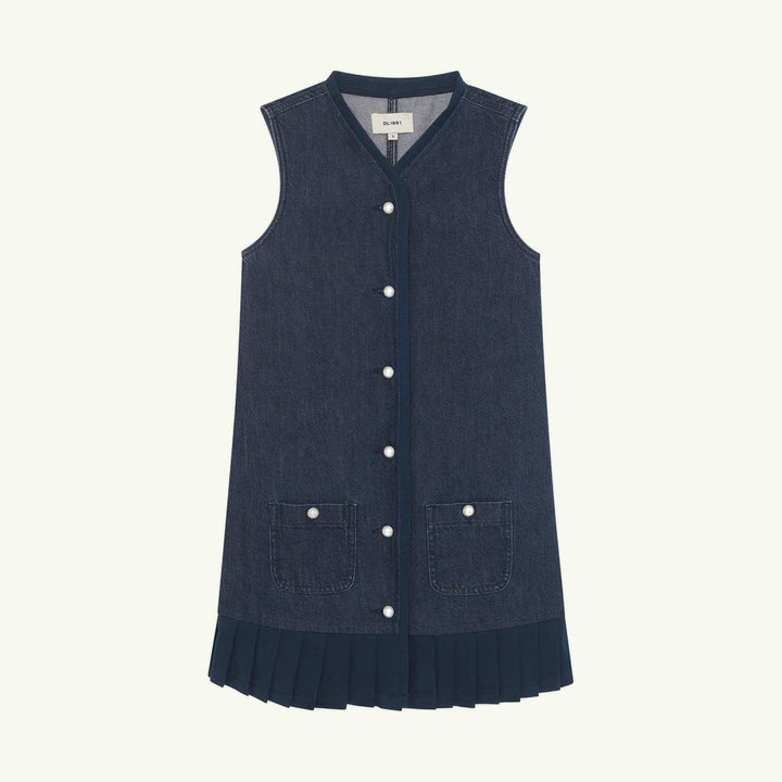 manning denim vest dress on stork