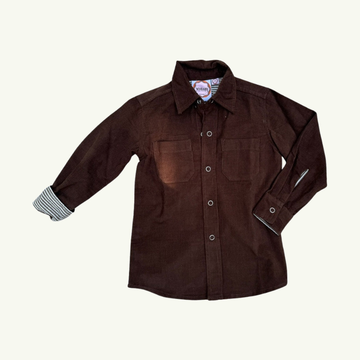 mikey corduroy button down shirt on stork