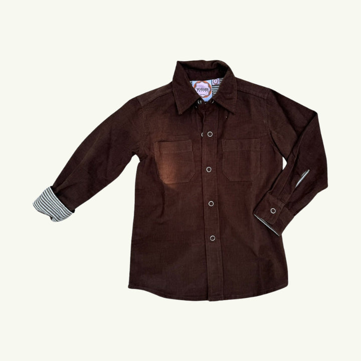 mikey corduroy button down shirt on stork