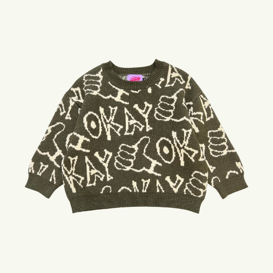 okay sweater in green on stork