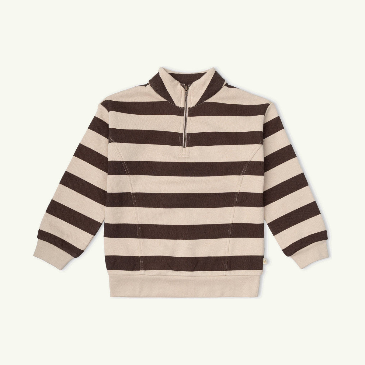 organic fleece half zip pullover on stork