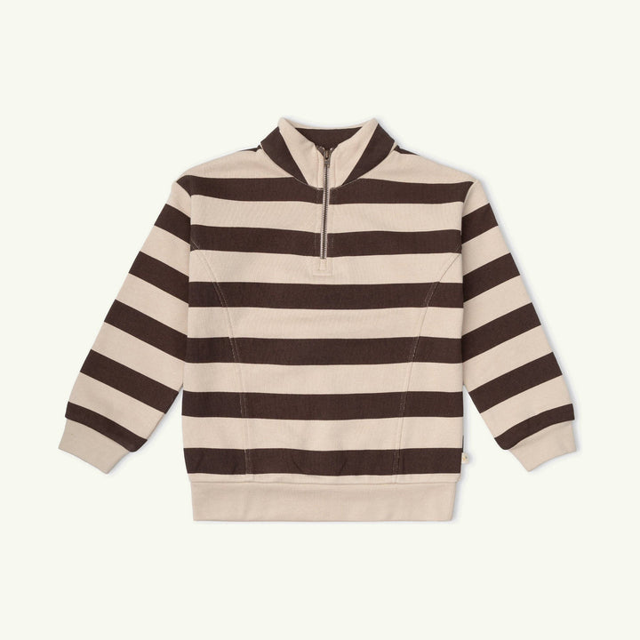 organic fleece half zip pullover on stork