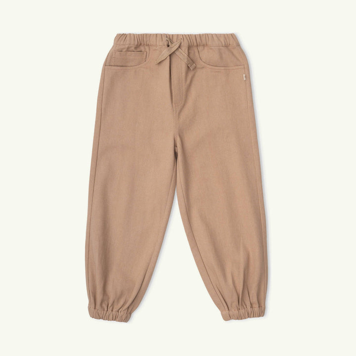 organic twill jogger pants - taupe on stork