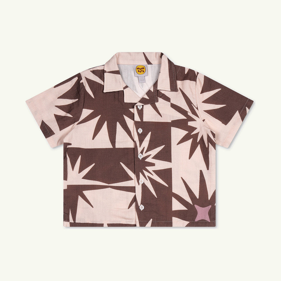 pow pow pals camp collar shirt on stork