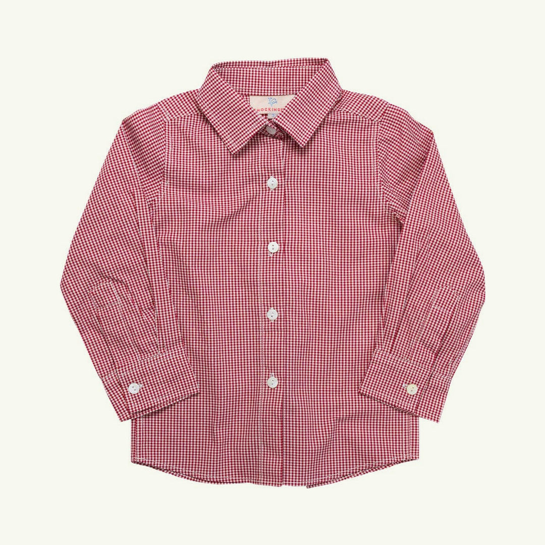 red gingham button down on stork