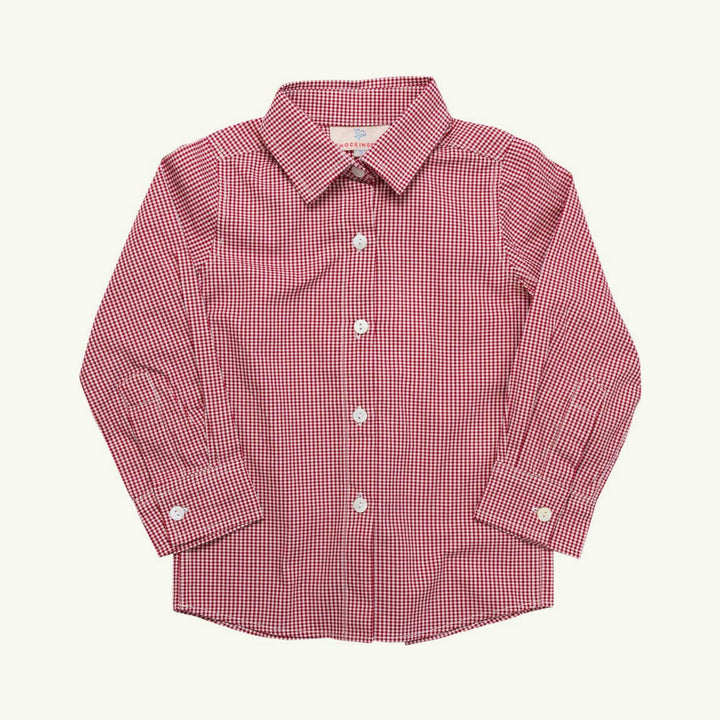 red gingham button down on stork