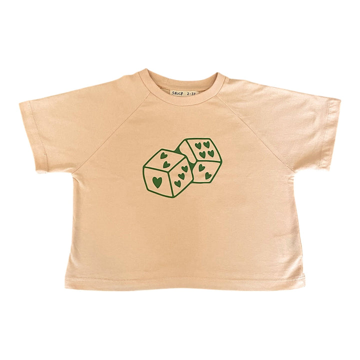 roll the dice tee - peach cream