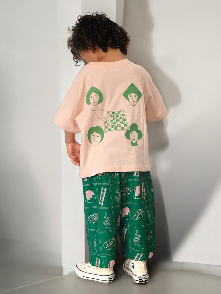 roll the dice tee - peach cream